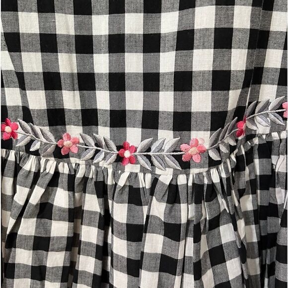 ANTHROPOLOGIE PANKAJ & NIDHI Gingham Swing Tunic Black White Women’s Size XS - Picture 7 of 11